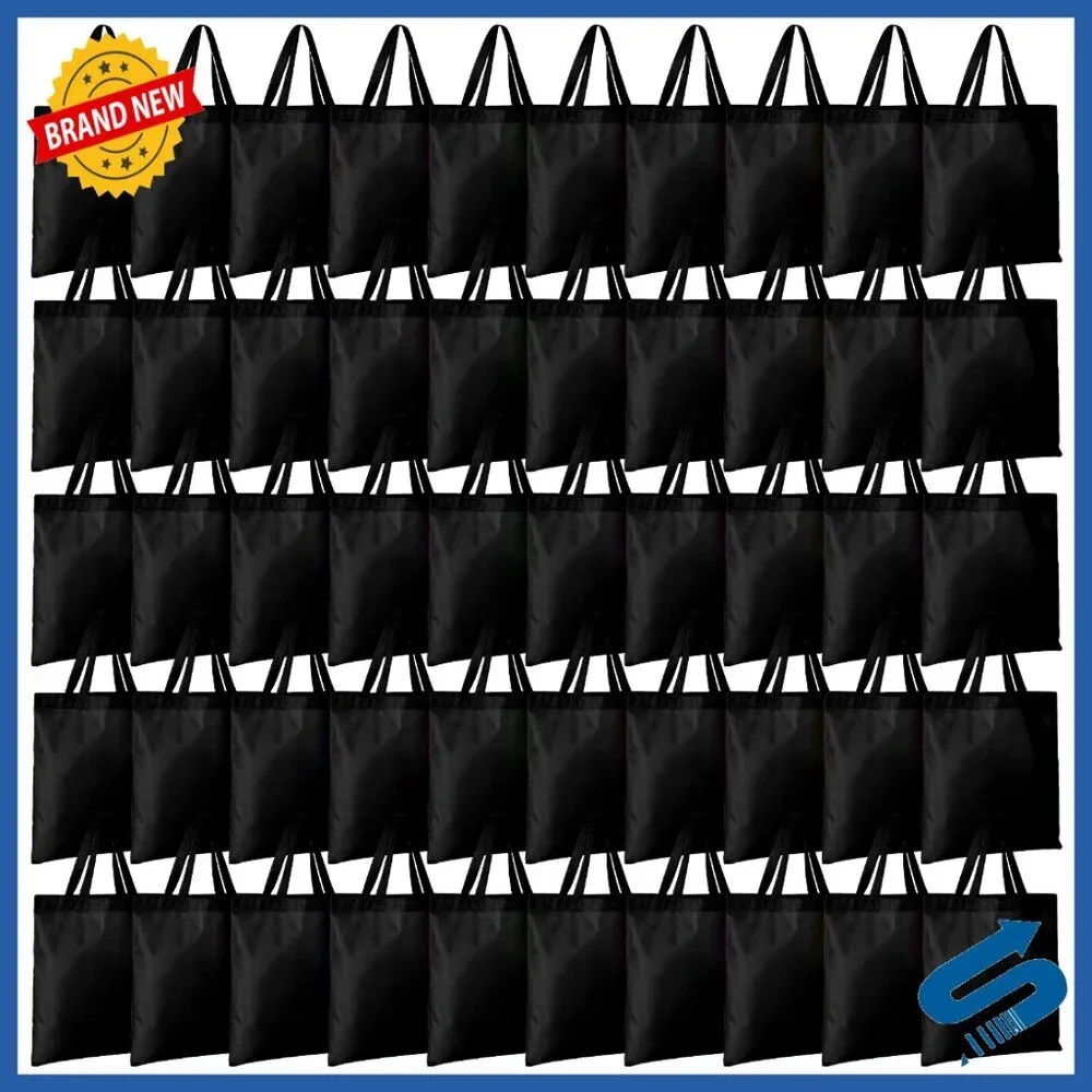 Reusable Fabric Shopping Tote Bags Bulk Set Multipurpose Canvas Cloth Totes